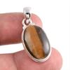 Натуральный камень Тигровый глаз Ручная работа 925 Стерлинговое серебро Подарочная подвеска 1.50" d3q60