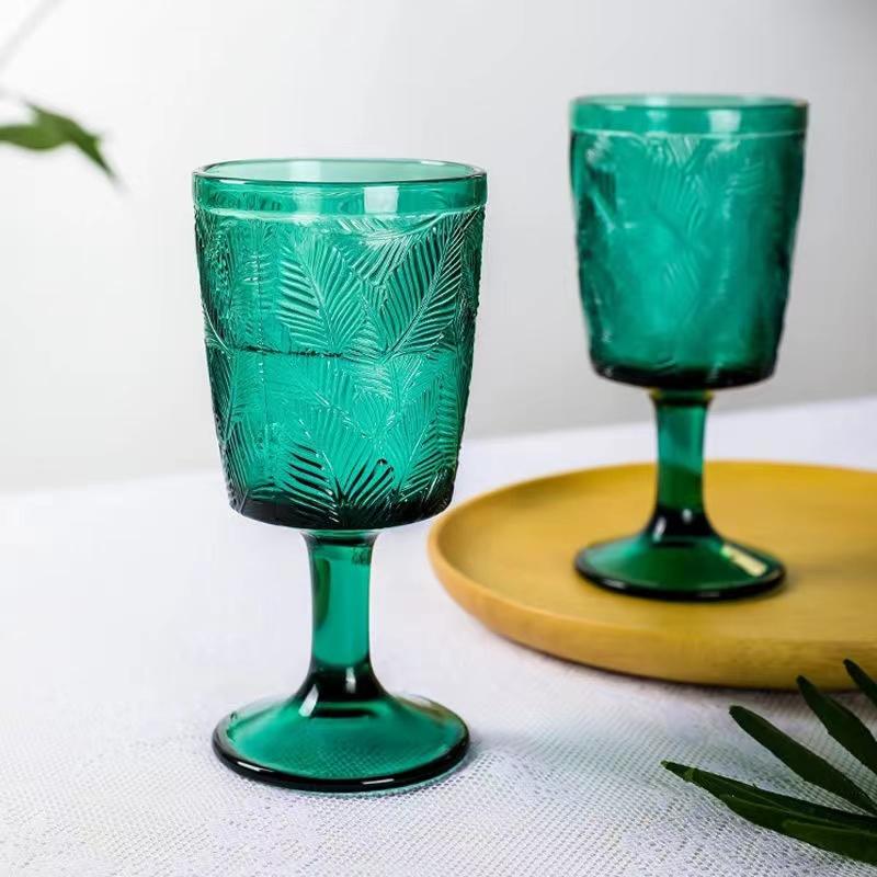 Набор из 2 бокалов в форме листа, зеленые стильные стеклянные бокалы для пива, шампанского, для домашнего бара, для вечеринки, столовая посуда