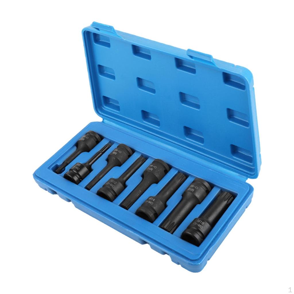 8x 12-гранные торцевые насадки, ударные биты 1/2 дюйма для бытовой техники