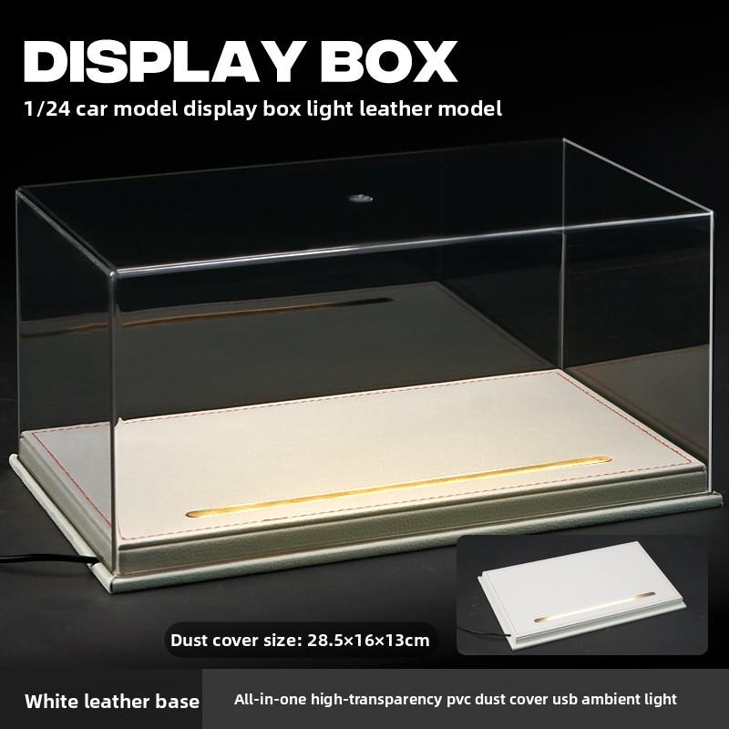 Acrylic Display Box with Light for 1:24 Alloy Car Model Simulation Car Collection Ornaments Dustproof Storage Box Home Decor