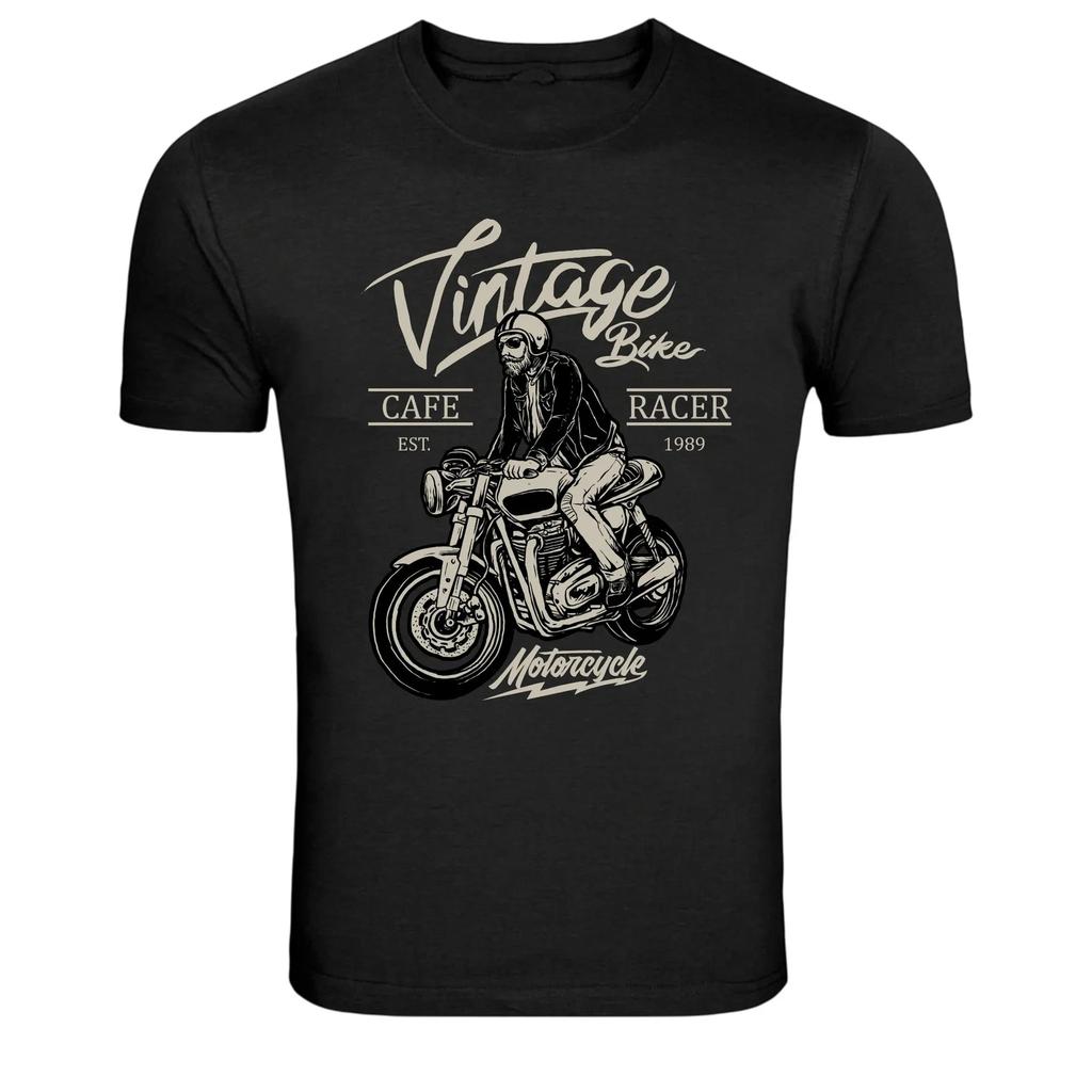 Винтажная Мотоциклетная Графическая Футболка Cafe Racer