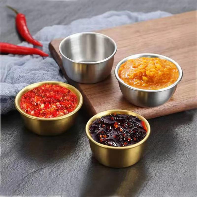 Небольшая тарелка для приправ из нержавеющей стали 304, кухонная чаша для соуса, миска для кетчупа, тарелки для закусок, суши, уксус, соевый соус, блюдце