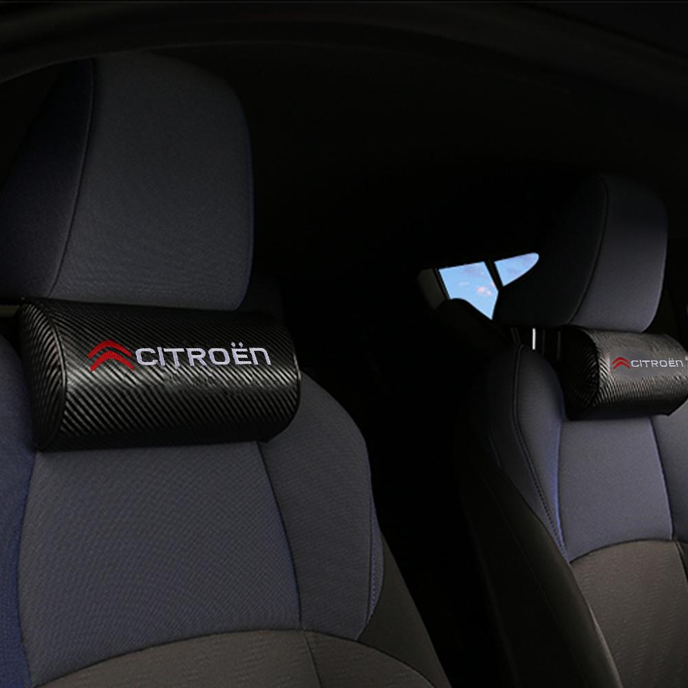 VYTR5 Car Seat Carbon Fiber Soft Headrest Neck Support Pillow Travel Rest Accessories For Citroen C2 C3 Grand C4 Picasso VTS C-ELYSEE