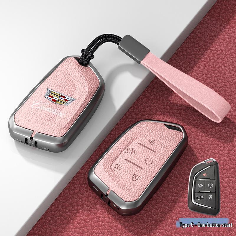 Кожаный чехол для ключа для Cadillac XT5/CT6/XT4/XTS и ATSL – Унисекс-дизайн с пряжкой