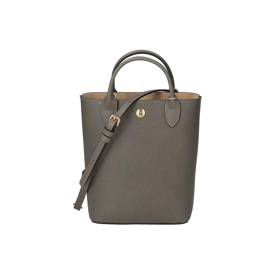 Longchamp Épure Detachable Adjustable Shoulder Strap Gold Metal Fastener Closure Leather Mini Handbag Women Handbags Gray 10269HYZP55