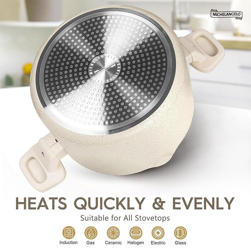 Суповая кастрюля на 6 кварт, многоцелевая кастрюля для пасты с крышкой-дуршлагом и ручками с поворотом и фиксацией, антипригарная кастрюля для бульона, кастрюля для варки спагетти