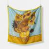 Famous Oil Painting Twill 100% Silk Scarf Fashion Bandana Women Scarf Wraps 53cm Square Scarves Hijab Head Scarf Neckerchief