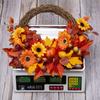 Autumn Color Garland Simulation Sunflower Pumpkin Berry Door Hanging Harvest Festival Rattan Circle Thanksgiving Wreath