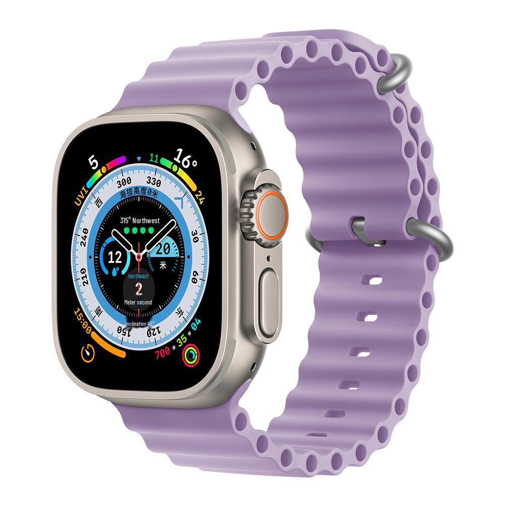 Ремешок для часов Apple Marine: Двухцветный силиконовый ремешок для Apple Watch 8/7/SE/Ultra — идеально подходит для занятий спортом
