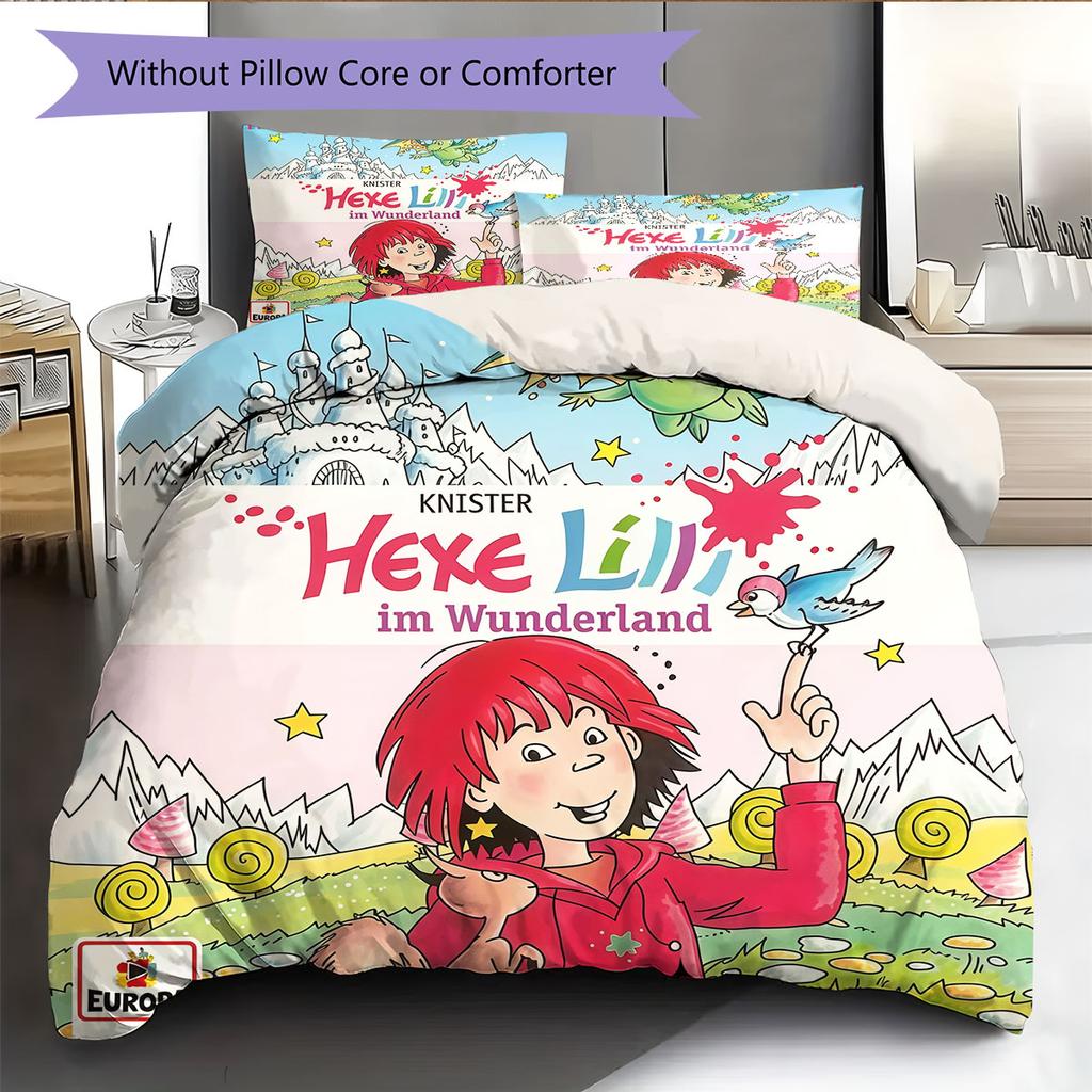 Lilli Witch Bedding Quilt Set Quilt Cover Pillowcase Home Decoration Birthday Gift (1 * duvet cover + 2 * pillowcase, without core)