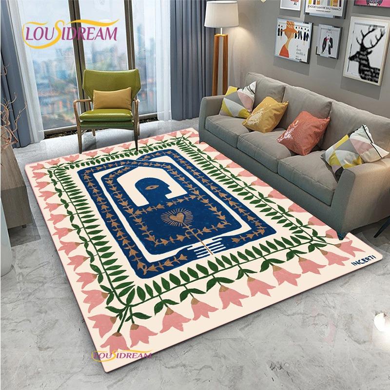 Vintage Black Gothic Skull Damask Halloween Area Rugs Carpet Bedroom Washable Cartoon Doormat Home Decor Rug Non-slip Floor Mat