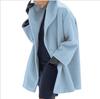 In Stock: Women's European & American Fashion Multi-Color Round Neck Loose Hooded Woolen Coat - Autumn/Winter Outerwear