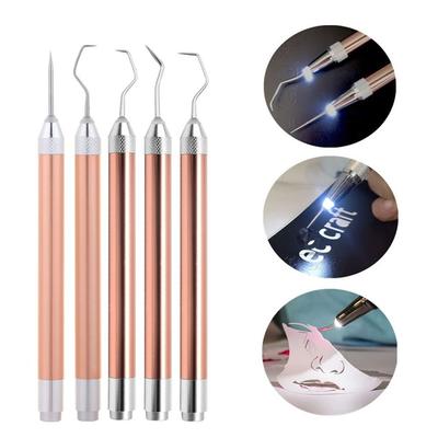 Портативный набор для прополки винила со светодиодной подсветкой Инструмент для прополки винила Ручной резак для термотрансферных проектов Средство для удаления виниловой бумаги с крючками