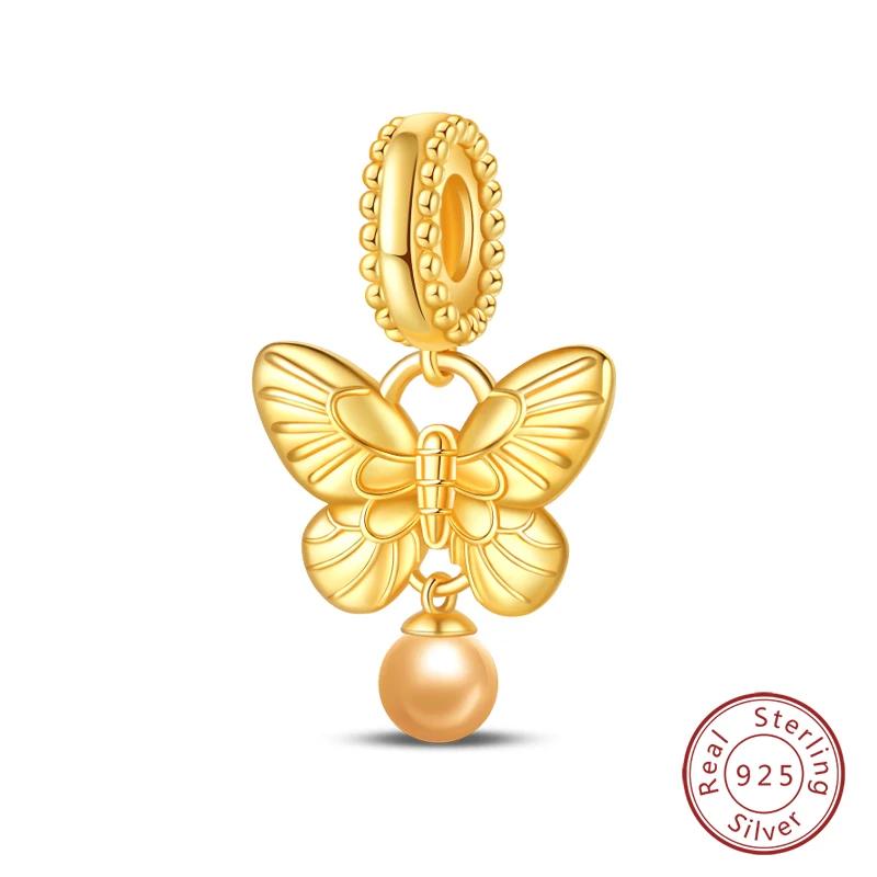 Медные бусины Крылья ангела Лебедь любви Шармы-сердечки Подходят для оригинальных браслетов Женские украшения своими руками Подарочный браслет