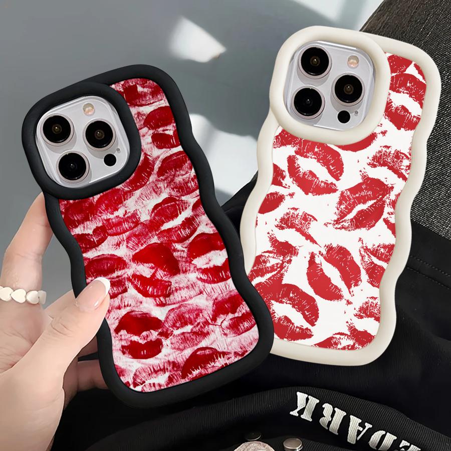 Ретро и сексуальный чехол с принтом красных губ для iPhone 11 13 12 17 Air 16 Pro Max 14 15 Plus XR 8 Мягкая крышка для телефона