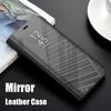 Smart Mirror Anti Drop Phone Case for Samsung Huawei Honor Xiaomi Redmi iPhone OnePlus Cover Magnetic Flip PU Leather