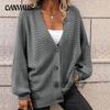 Winter Knit Women's Plus Size Sweater Solid Color Knit Cardigan Loose Sweater