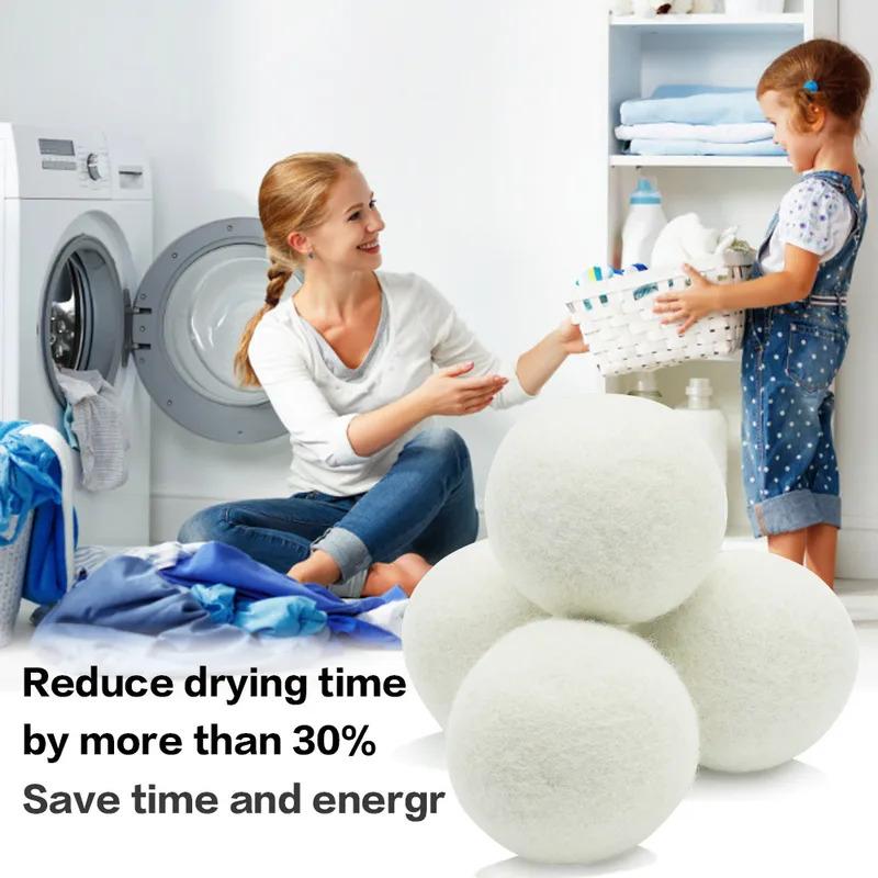 1/3/6Pcs Wool Dryer Balls Reusable Natural Fabric Softener Laundry Washing Machine Accessories Home  4/5/6cm Fleece Dryer Balls