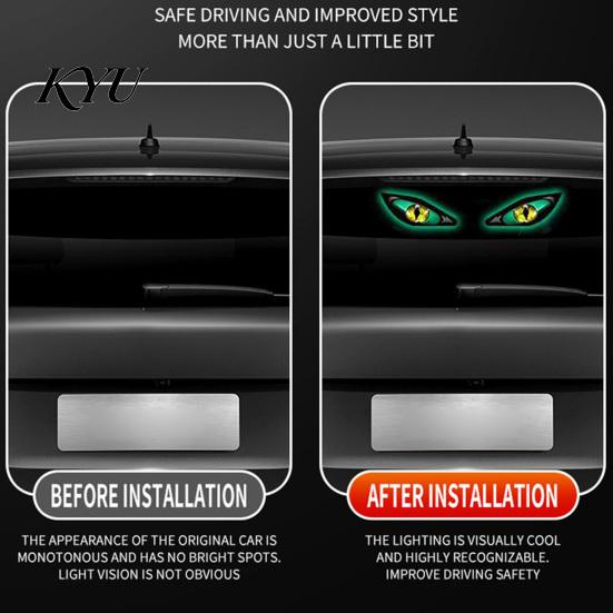 Devil Eye Car Window Light Solar Demon Light, Waterproof Wireless Dynamic Warning Sign with Suction Usb Charging Auto Cup, USB LED Night Driving