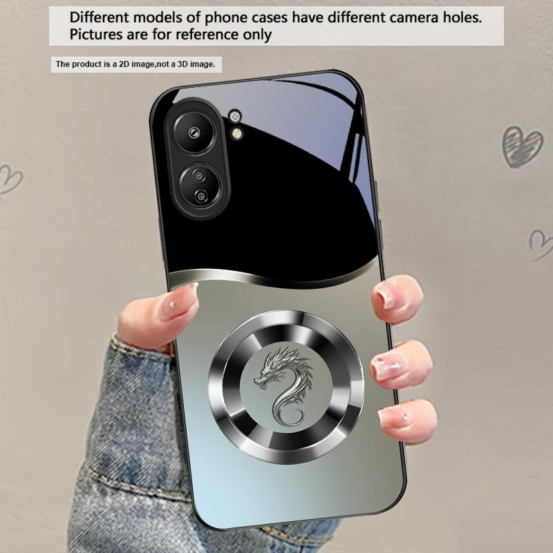 Серебряное кольцо с головой дракона для Redmi Poco M7 M6 M5 M5s M4 M3 Pro X7 X6 X5 X4 X3 GT 5G F7 F6 F5 F4 F3 C65 C75 C61 Стеклянный чехол для телефона