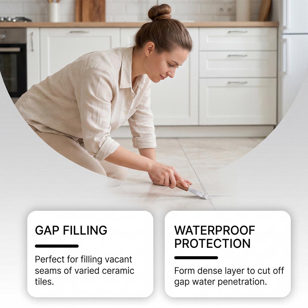 HOMEXA Tile Grout is a portable product for daily household use to fill gaps in ceramic and floor tiles and prevent leaks