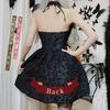 QOOLY Cosplay Halloween Gothic Dress Lolita Halloween Costume Sweet Lolita Princess Cosplay Lolita Harajuku Cute Lady Stage Costume Black M