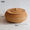 Корзина из ротанговой коробки сплетенная подносом для хранения с крышками для пикников