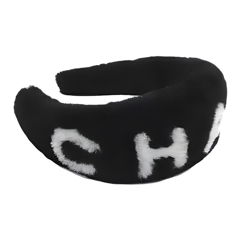 Chanel Буквенный логотип простой повседневный модный хлопковый ободок женский черный