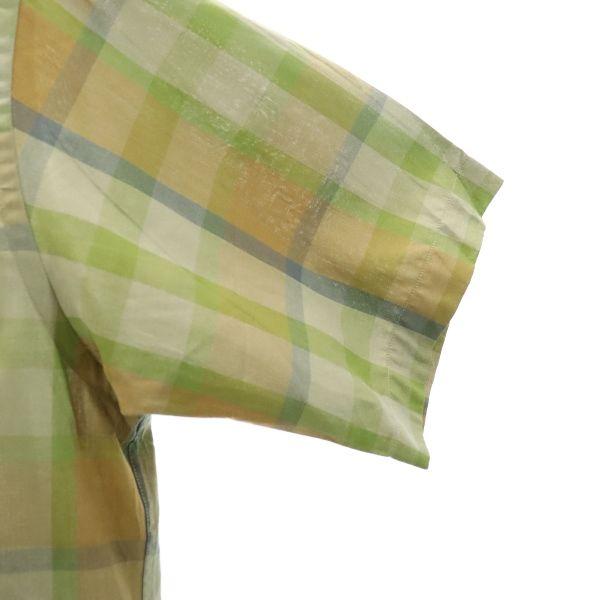 Burberrys 80-е 90-е винтажная клетчатая рубашка с коротким рукавом и воротником-стойкой M мужская б/у