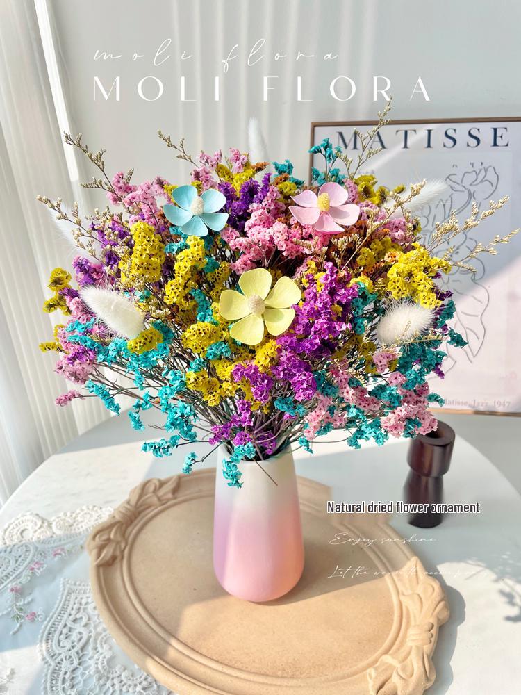Immortal Air-Dried Baby's Breath Flower Bouquet - Natural Home Decor Ornament for Living Room Display