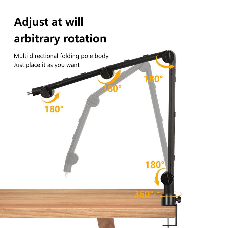 1 шт. Универсальная консольная алюминиевая микрофонная стойка для мобильной прямой трансляции, противоударная складная настольная микрофонная стойка для записи
