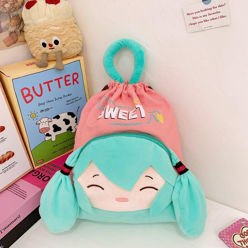 New Labubu Backpack Plush Pain Bag Cute Backpack Kapibala Canvas Bag Drawstring Bag CLE