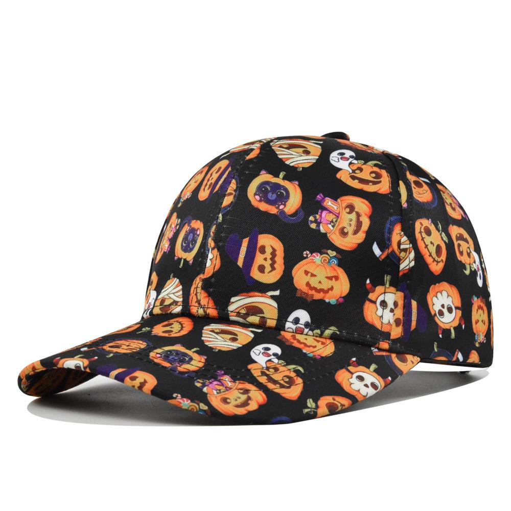 Halloween Decoration Skull Print Baseball Caps for Women Men Hip Hop Streetwear Adjustable Sun Hat Outdoor Sport Daily Festival
