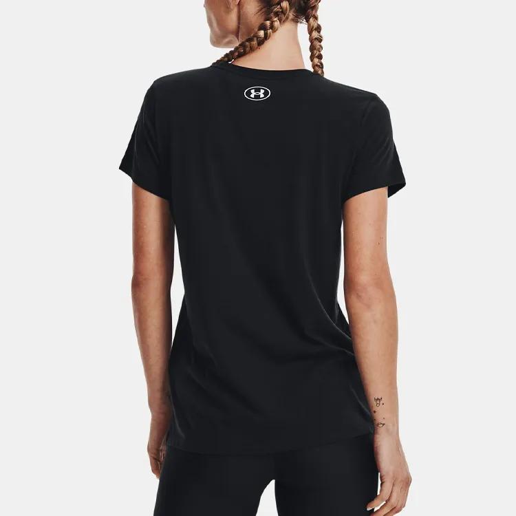 Under Armour T-Shirts Women's Black Crew Neck Moderate Straight Fit (Unisex) T-Shirts 1372682 001