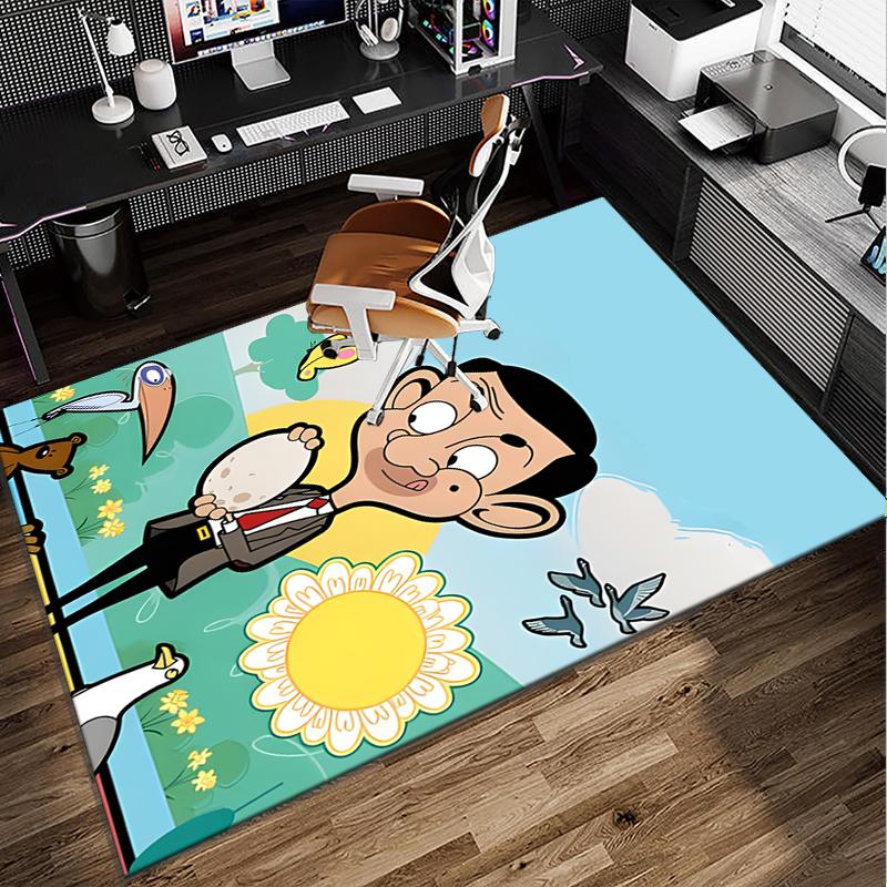 Mr. Bean's Adventure Office Rug Chair Mat, Game Carpet, Suitable for Front Door, Bedroom, Living Room, Desk, Holiday Gift