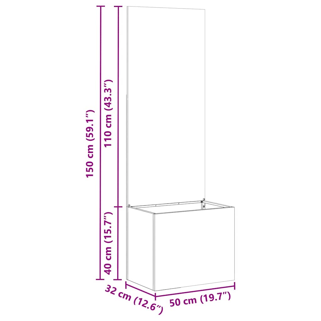 Garden Privacy Screen Canvas Black 50 x 150 cm