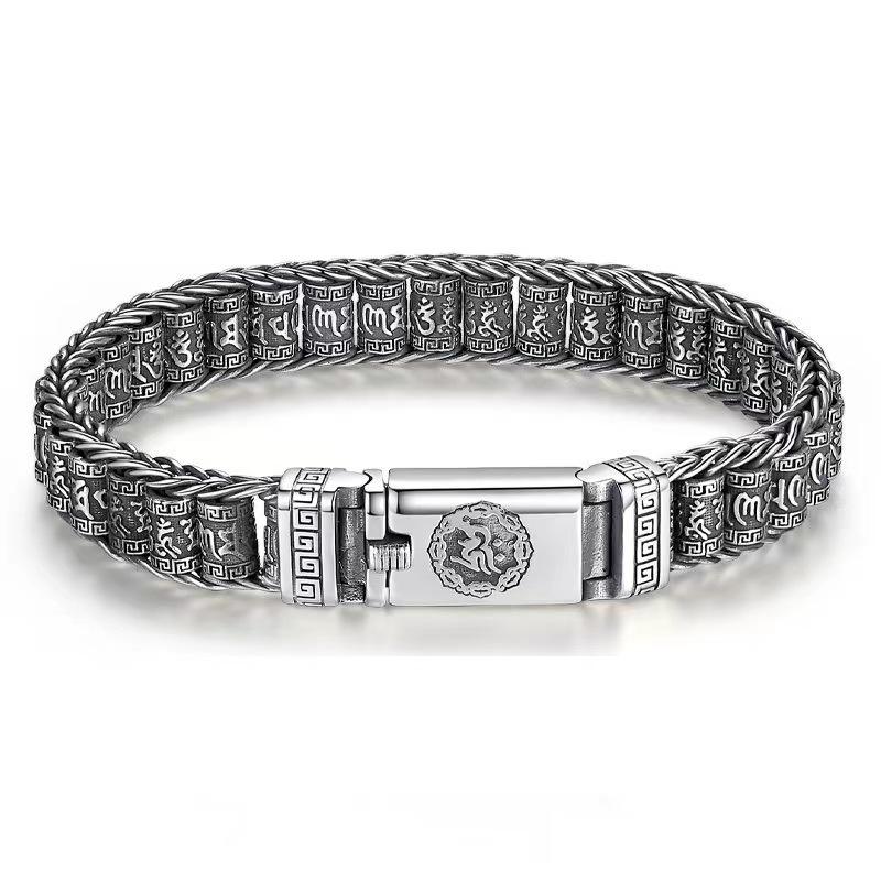 Xsl Jiamei ручной работы творческий браслет Lucky буддийская сутра мужские бусины в стиле ретро шесть слов заклинание персонализированные аксессуары