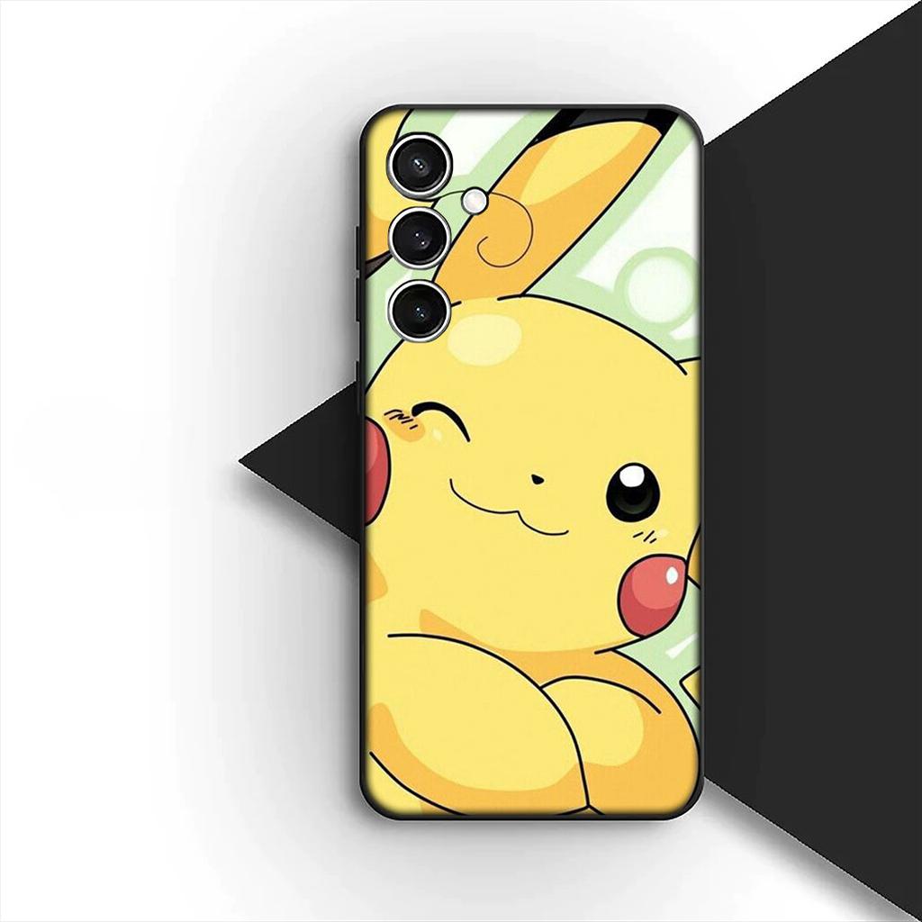 for Samsung Galaxy S10 S8 S9 Plus A33 A34 A31 70 A71 A72 Note 20 9 8 S10E Phone Cover Soft Case Cartoon P-Pokemons GO P-Pikachus