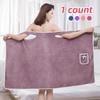 1 шт. Женский/Девичий Носимый Халат-Полотенце для Ванны - Быстросохнущий для Пляжа/Спа/Спортзала - Полотенце-Обертывание для Душа