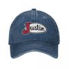 Awesome Art Justin Boots Edition Design Baseball Caps Washed Denim Hats Outdoor Adjustable Casquette Sports Baseball Cowboy Hat