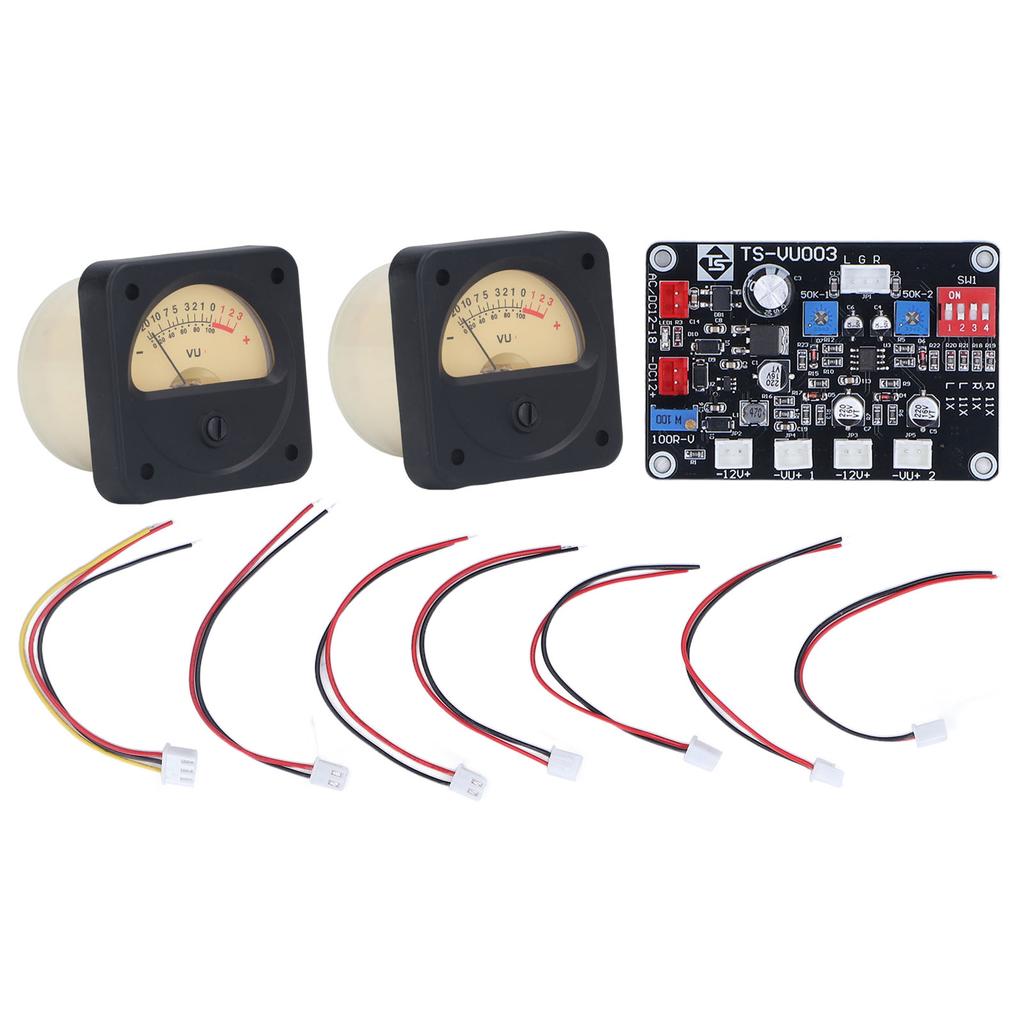 VU Meter with Yellow Backlight High Accuracy Driver Board Flex Cables for Recording Studio