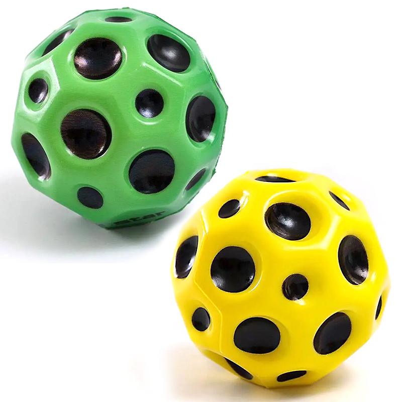 2 шт., мяч для прыжков, мягкие игрушки из пенополиуретана, антистресс в форме луны, пористые надувные космические шары, высоко прыгающие лунные антистрессовые шарики для детей и взрослых