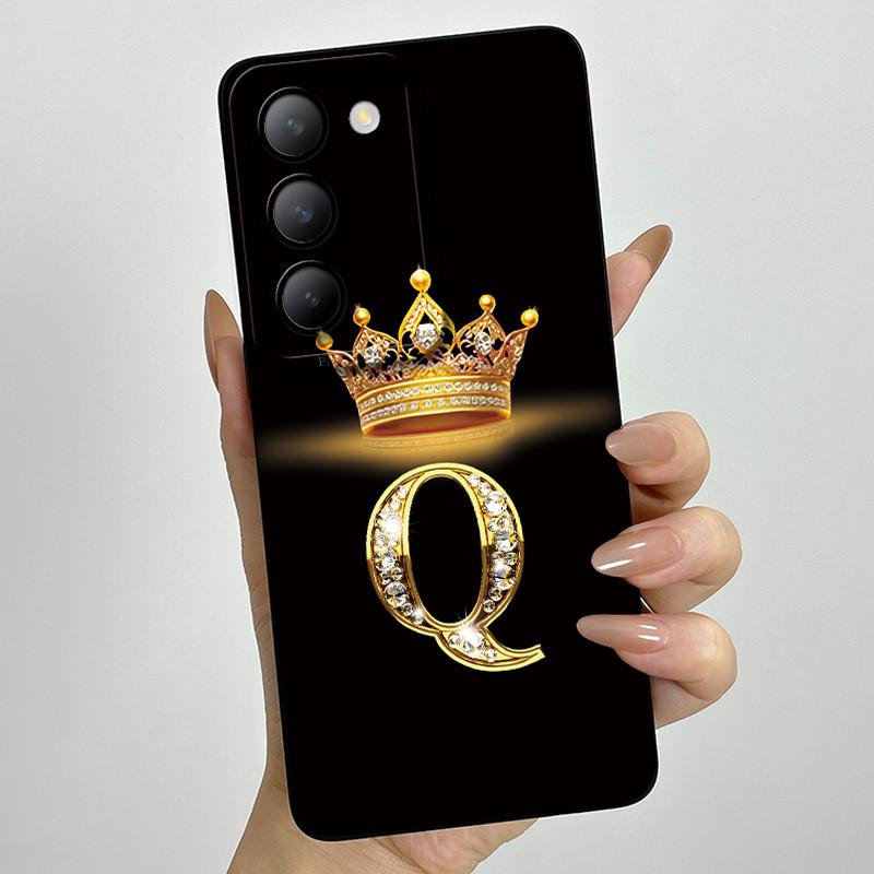 Для Vivo V30 Lite 4G Чехол Корона Буква Мягкий Силиконовый Чехол для Телефона Для Vivo V30 SE V40 SE Чехол на Vivo Y100 T3 5G Ударопрочный Funda