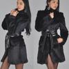 Mid-Length Women's Faux Mink and Fox Fur Coat