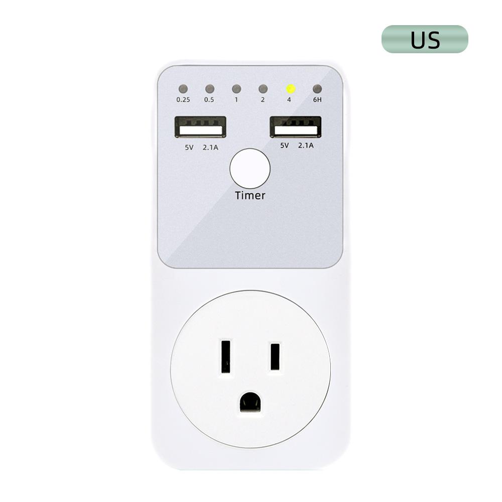 Programmable Countdown Timer Socket Electrical Intelligent 6HR Socket for USB Interface Switch with EU US UK FR Plug