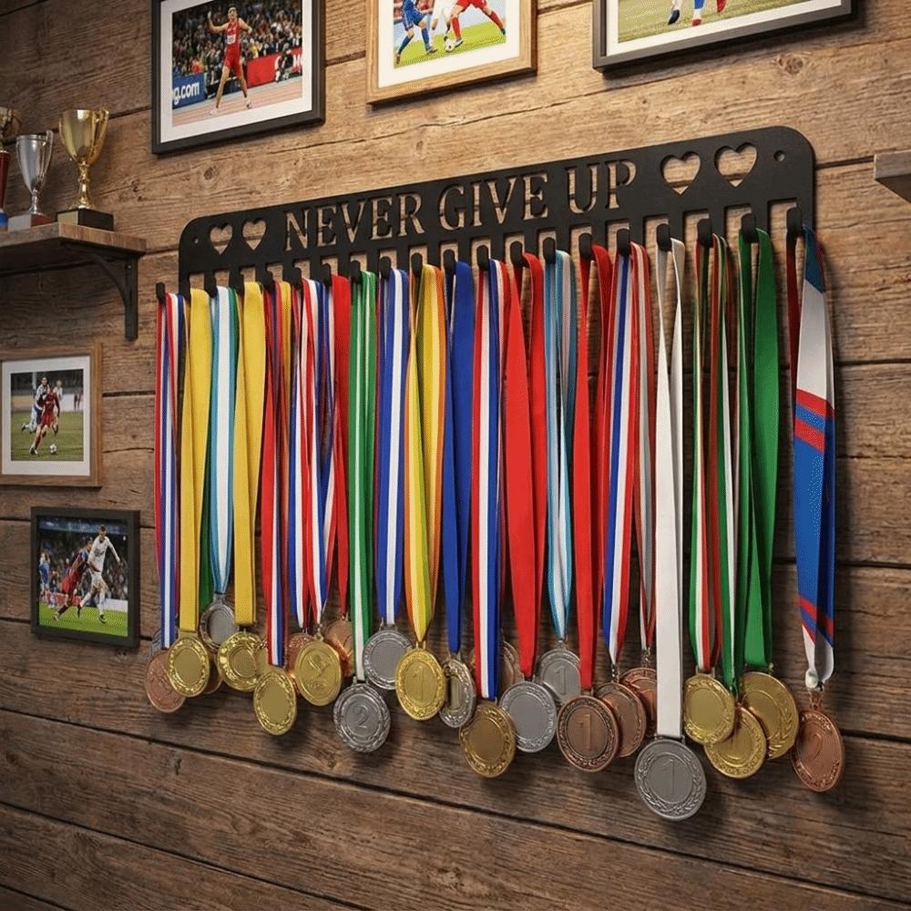 20 Hooks Medal Display Rack Sturdy Medal Hook Wall Decor Award Hanger Holder Sports Award