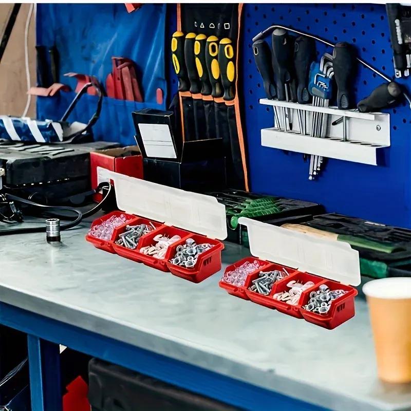 1PcPcs Multi-Compartment Organizer Box For Screws & Small Parts - Durable Plastic Hardware And Jewelry Storage Case