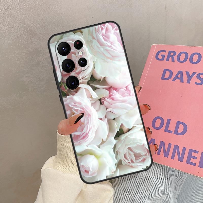 Чехол-букет из розовых роз для Samsung Galaxy S25 Ultra S20 S21 S22 S23 S24 Ultra S9 S10 Plus S25 FE Чехол Coque