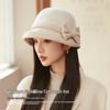 Женская шляпа-рыбак из шерстяного фетра: Осень/Зима Французский Ретро Стиль Хепберн с Бантом