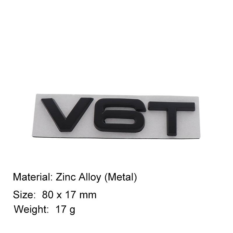 3D V8T V6T V6 V8 T for A1 A3 A5 A6 A4 A7 Q3 Q5 Q7 Car Hood Fender Trunk Rear Bonnet Nameplate Decal Emblem Badge Sticker